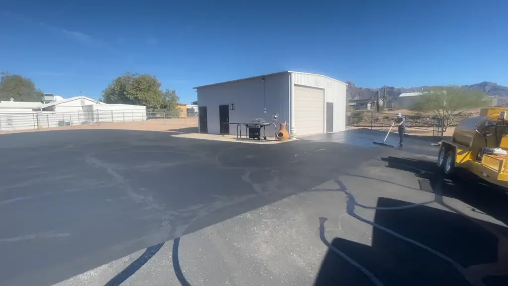 Sealcoating a large lot