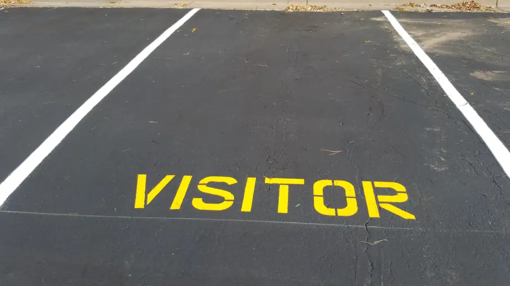 Fresh VISITOR parking stencil and white stall lines